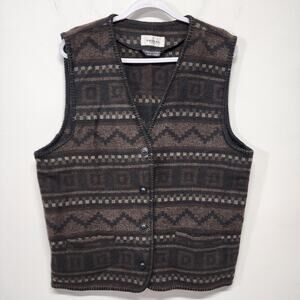 Vintage Tribal Sportswear Mens Sweater Vest Size L Aztec Southwestern Wool Blend